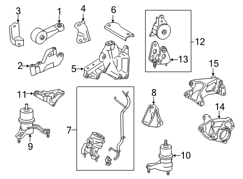 2014 Toyota Venza Rod, Engine Moving Control Diagram for 12363-0P070