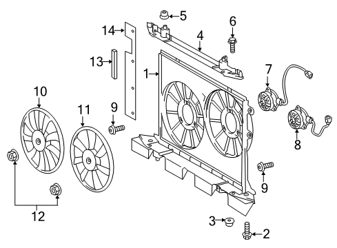 2011 Scion tC Cushion, Radiator Support Diagram for 16523-36010