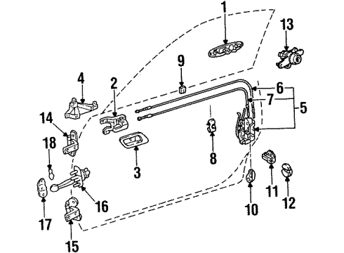 1995 Toyota Supra Link Assy, Front Door Inside Locking, RH Diagram for 69750-14030