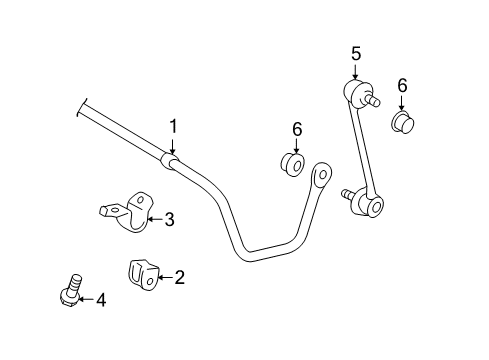 2010 Toyota Venza Rear Suspension Components, Stabilizer Bar Diagram 2 - Thumbnail