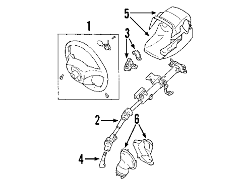 2008 Toyota Matrix Steering Column, Steering Wheel & Trim Diagram 2 - Thumbnail