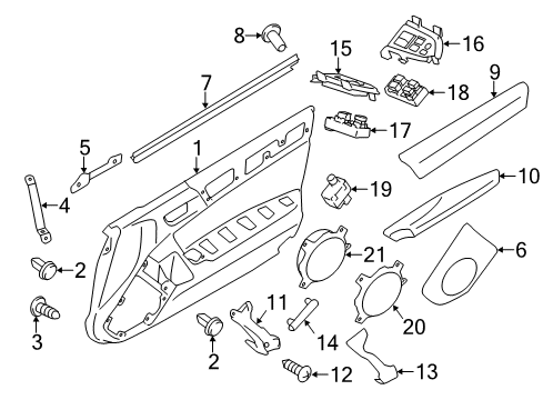 2015 Scion FR-S Interior Trim - Door Diagram