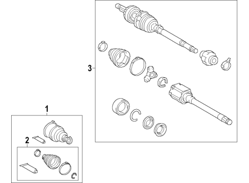 2020 Toyota Highlander Axle Shafts & Joints, Differential, Drive Axles Diagram 1 - Thumbnail