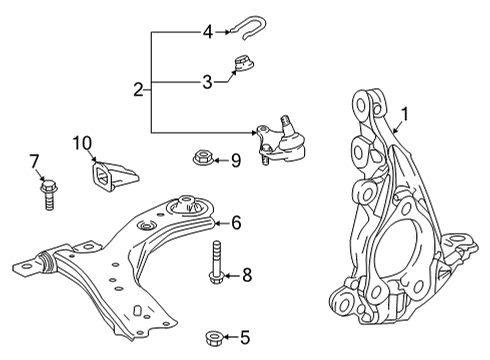 2023 Toyota Sienna Front Suspension, Control Arm, Ride Control, Stabilizer Bar Diagram 2 - Thumbnail