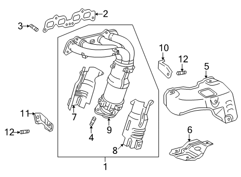 1999 Toyota RAV4 Exhaust Manifold To Head Gasket Diagram for 17173-74040