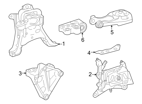 2023 Toyota Corolla Stay Bracket, Driver Side Diagram for 12328-37020