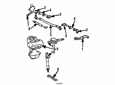 1984 Toyota Pickup P/S Pump & Hoses, Steering Gear & Linkage Diagram 3 - Thumbnail