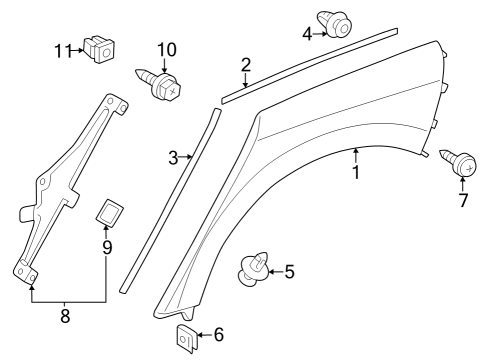 2023 Toyota GR Corolla Exterior Trim - Quarter Panel Diagram