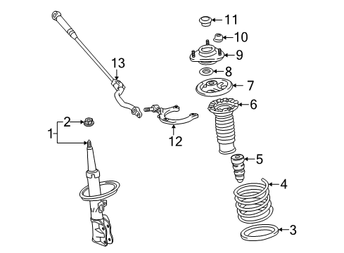 2013 Toyota Matrix Struts & Components - Front Diagram 2 - Thumbnail