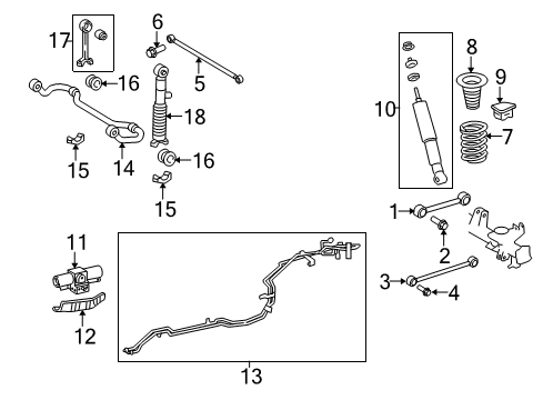 2020 Toyota 4Runner Rear Stabilizer Link Assembly Diagram for 48830-60060