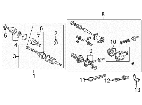 2006 Toyota 4Runner Carrier & Front Axles Diagram