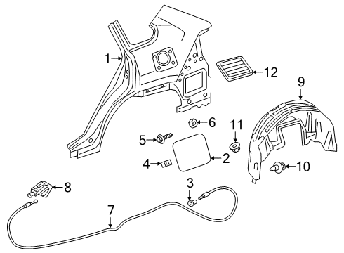 2022 Toyota RAV4 Fuel Door - Body & Hardware Diagram