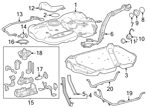 2023 Toyota Crown TANK SUB-ASSY, FUEL Diagram for 77001-30680