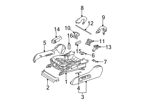 2003 Toyota Camry Tracks & Components Diagram 7 - Thumbnail