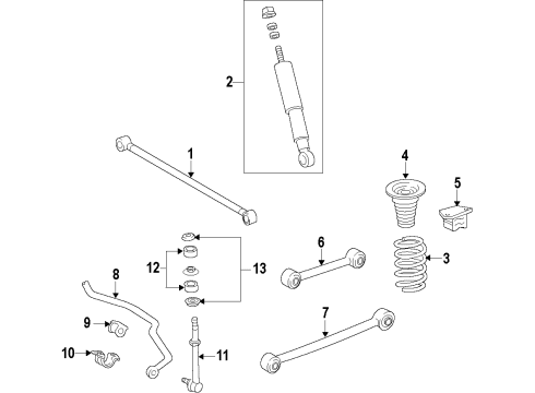 2022 Toyota 4Runner Suspension Components, Stabilizer Bar & Components Diagram 1 - Thumbnail