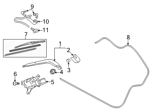 2017 Toyota Yaris Lift Gate - Wiper & Washer Components Diagram