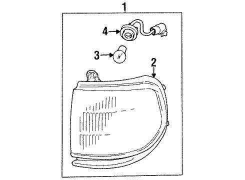 1997 Toyota Land Cruiser Lens, Parking & Clearance Lamp, LH Diagram for 81621-60092