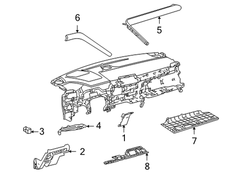 2022 Toyota Sienna PAD SUB-ASSY, INSTRU Diagram for 55403-08040-C2