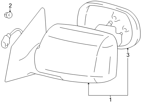 2000 Toyota Echo Outside Mirrors Diagram 1 - Thumbnail