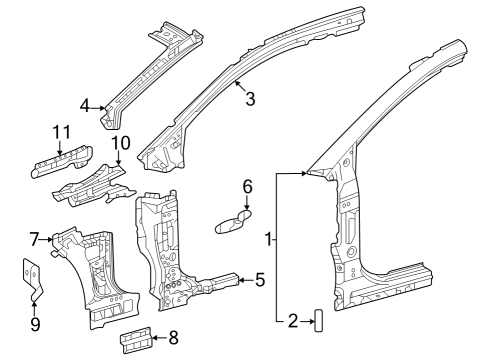 2023 Toyota bZ4X Hinge Pillar Diagram