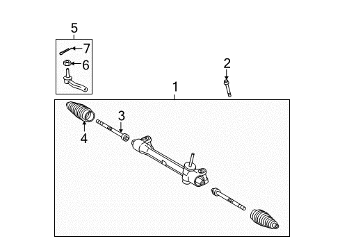 2014 Scion xD Steering Gear Assembly Diagram for 45510-52191