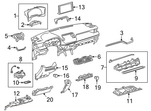 2021 Toyota RAV4 Prime Register Assembly, INSTR Diagram for 55660-0R060