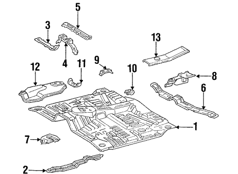 1995 Toyota T100 Pan, Front Floor Diagram for 58111-34090