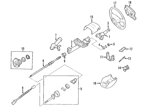 1999 Toyota Land Cruiser Cover, Steering Column Diagram for 45287-60331-B1