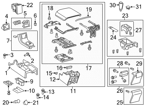 2011 Toyota Tundra Holder, Rear Console Box, Cup Diagram for 55630-0C010-C0