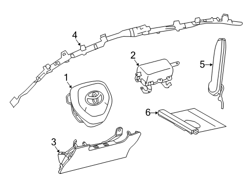 2022 Toyota RAV4 Air Bag Components Diagram 1 - Thumbnail