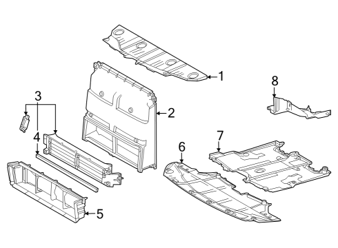 2023 Toyota bZ4X Splash Shields Diagram