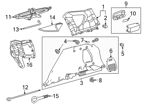 2017 Toyota RAV4 Interior Trim - Quarter Panels Diagram