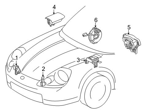 2005 Toyota MR2 Spyder Air Bag Components Diagram