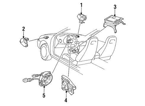 1994 Toyota Paseo Sensor, Air Bag, Front Diagram for 89173-19065