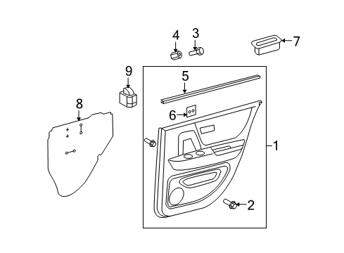 2006 Toyota Highlander Interior Trim - Rear Door Diagram