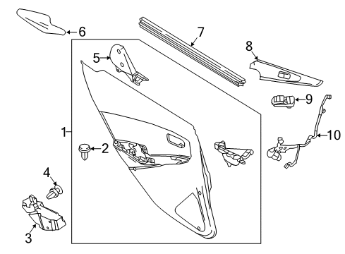 2017 Toyota Yaris iA Interior Trim - Rear Door Diagram