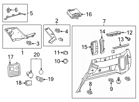 2016 Toyota 4Runner Interior Trim - Quarter Panels Diagram 2 - Thumbnail