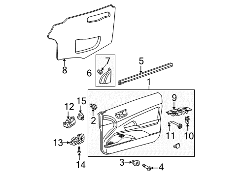 2007 Scion tC Panel, Front Armrest Base, Upper LH Diagram for 74232-21090-B0