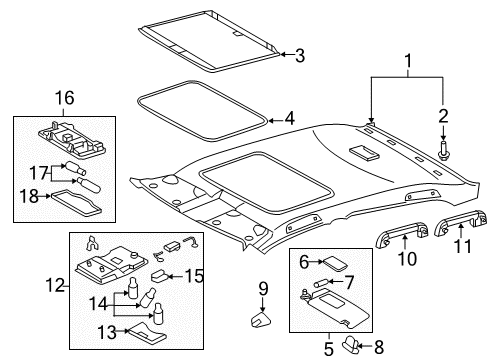 2012 Toyota Avalon Box Assembly, Roof Console Diagram for 63650-07030-A0