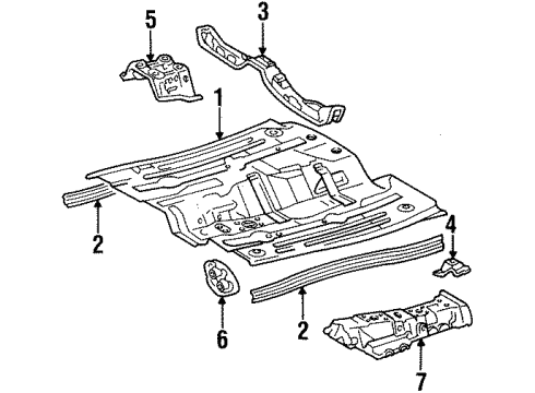 1992 Toyota Tercel Center Pillar & Rocker, Hinge Pillar, Floor Diagram