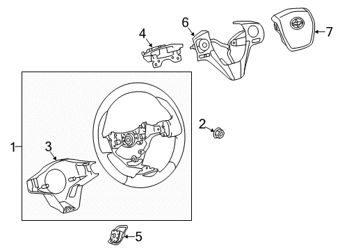 2018 Toyota Corolla iM Switch Assembly, Steering Diagram for 84250-12540-C0