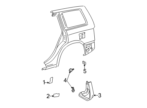 2006 Toyota Highlander Mudguard Sub-Assy, Quarter Panel, Rear RH Diagram for 76625-48020-D1