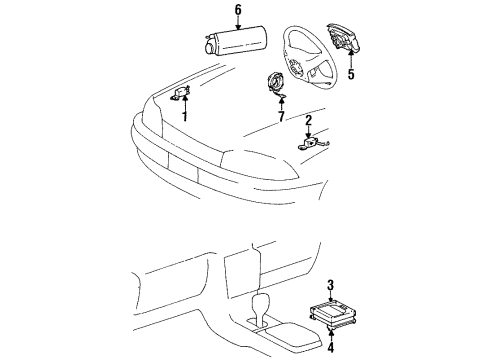 1994 Toyota Camry Air Bag Components Diagram