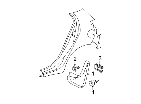 2009 Toyota Yaris Exterior Trim - Quarter Panel Diagram 2 - Thumbnail