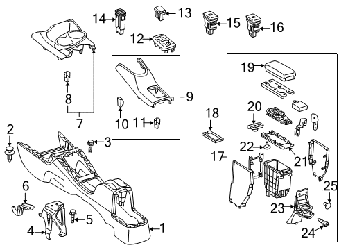 2012 Toyota Prius C Center Console Diagram 1 - Thumbnail