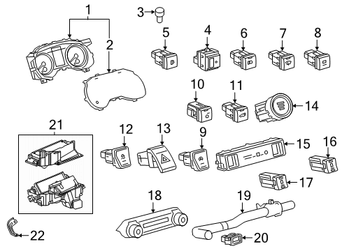 2022 Toyota RAV4 A/C & Heater Control Units Diagram 2 - Thumbnail