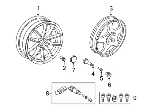 2024 Toyota GR Supra Wheel Hub Ornament Sub-Assembly Diagram for 42603-WAA01