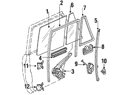 1989 Toyota Tercel Hinge Assy, Rear Door, Upper RH Diagram for 68750-16020