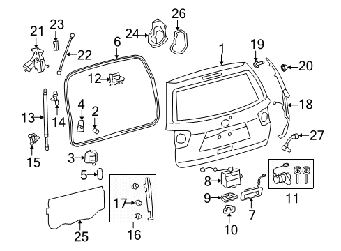 2008 Toyota Sequoia Back Stay Sub-Assembly Diagram for 68907-0C040