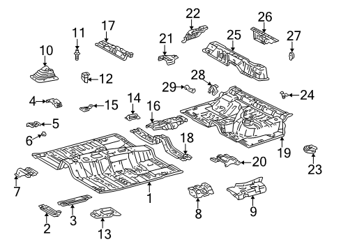 1998 Toyota 4Runner Reinforcement, Front Floor, LH Diagram for 57513-35010